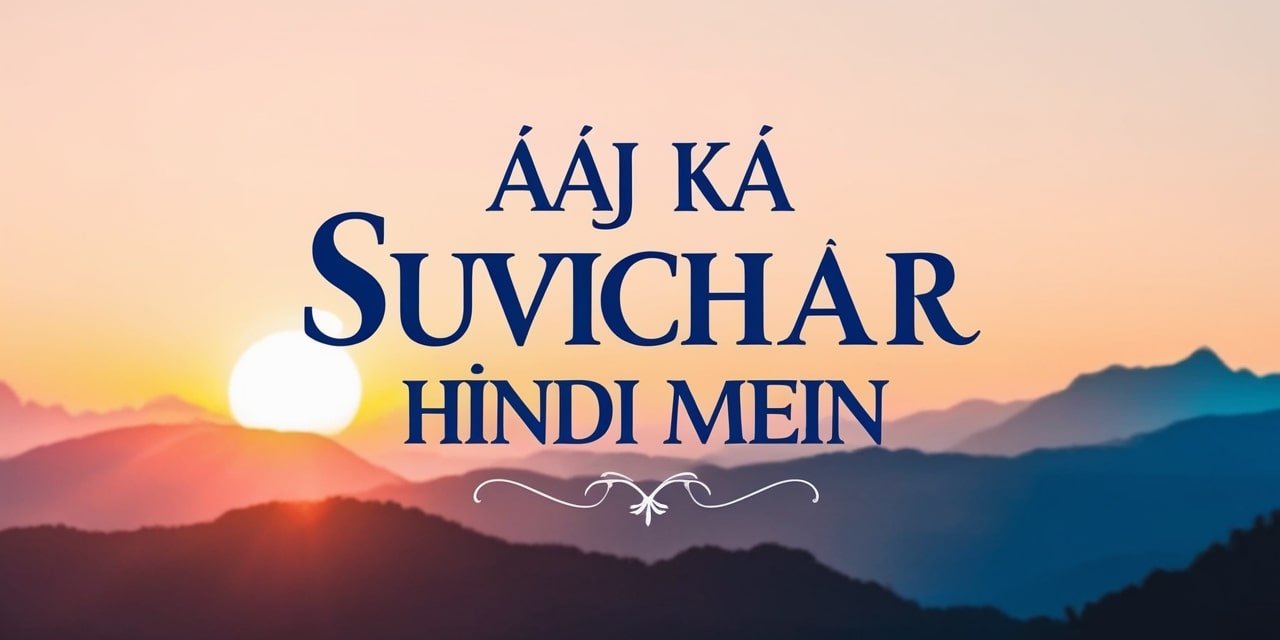 Aaj Ka Suvichar Hindi Mein